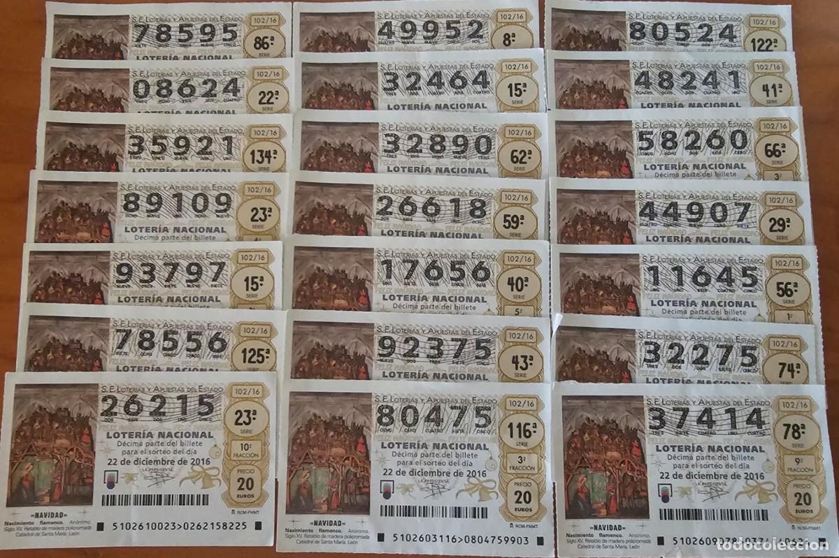 Loter&iacute;a Nacional: Loter&iacute;a Navidad 2016 - Lote de Billetes
