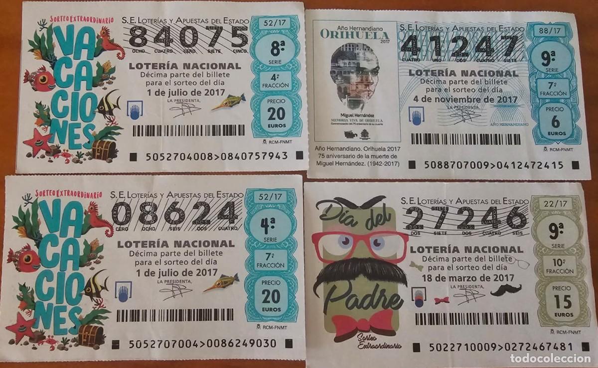 Loter&iacute;a Nacional: Lote 4 d&eacute;cimos Loter&iacute;a Nacional 2017