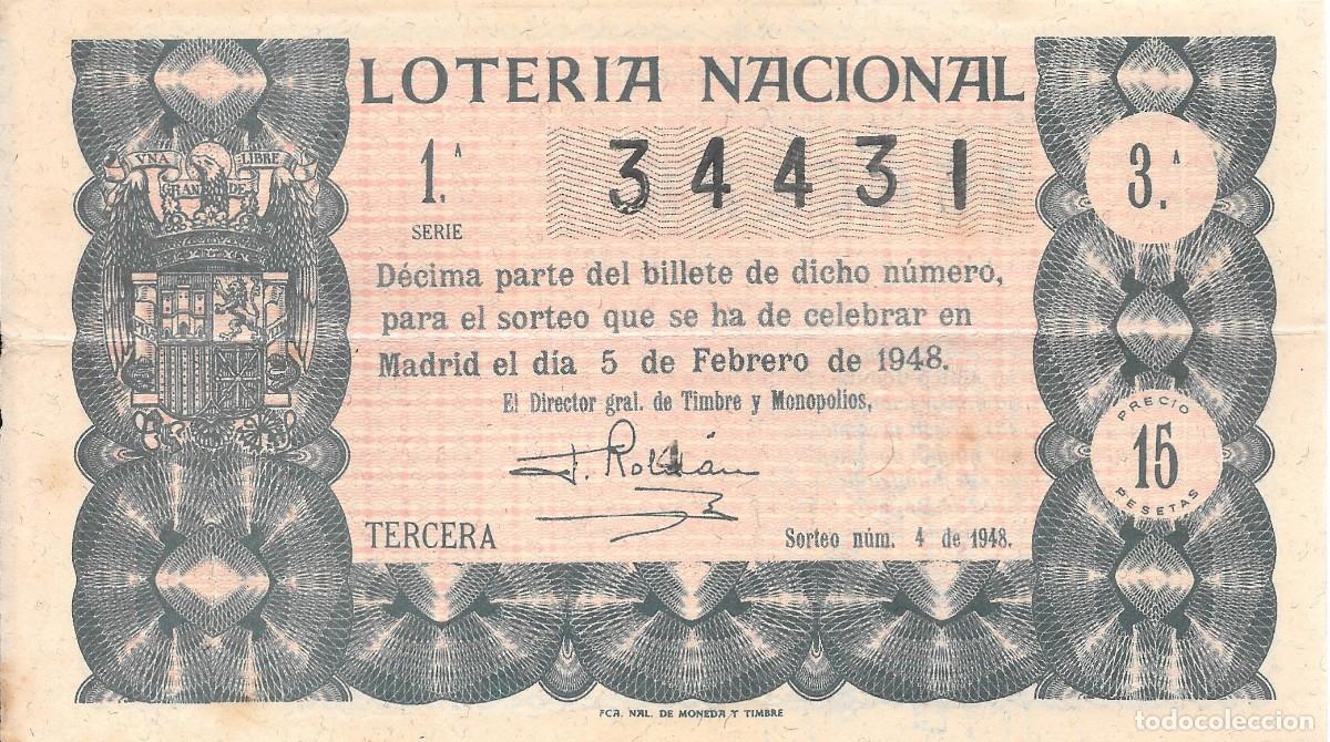 Nationale spanische Lotterie: LOTER&Iacute;A NACIONAL. SORTEO 4 DE 1948