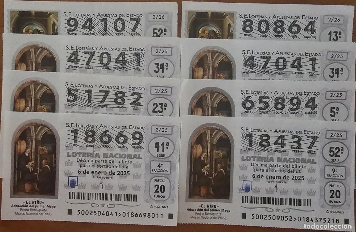 Loter&iacute;a Nacional: Loter&iacute;a El Ni&ntilde;o 2025 - Lote de 8 Billetes