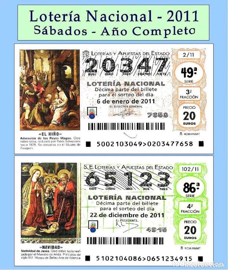 Loter&iacute;a Nacional: 2011 - Loter&iacute;a Nacional / Todos los sorteos de los S&aacute;bados A&ntilde;o completo / Buena calidad
