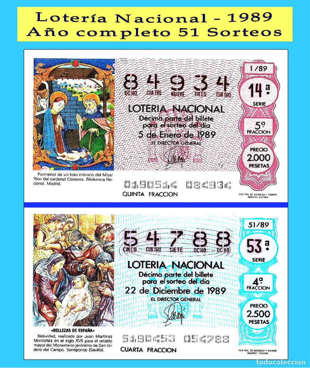 Loter&iacute;a Nacional: 1989 - OCASI&Oacute;N - Loter&iacute;a Nacional.- A&ntilde;o completo S&aacute;bados / buena calidad, dispongo de otros A&ntilde;os