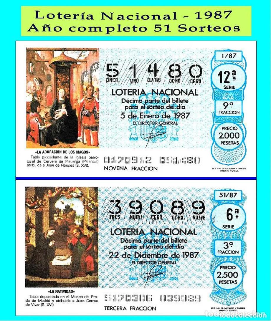 Loter&iacute;a Nacional: 1987 - OCASI&Oacute;N - Loter&iacute;a Nacional.- A&ntilde;o completo S&aacute;bados / buena calidad, dispongo de otros A&ntilde;os