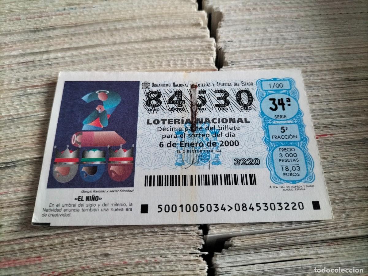 Nationale spanische Lotterie: 1 DECIMO LOTERIA DEL SABADO - 6 ENERO 2000 - 1/00 - EL NI&Ntilde;O ( ADORACION REYES MAGOS - DIBUJO JUVENIL