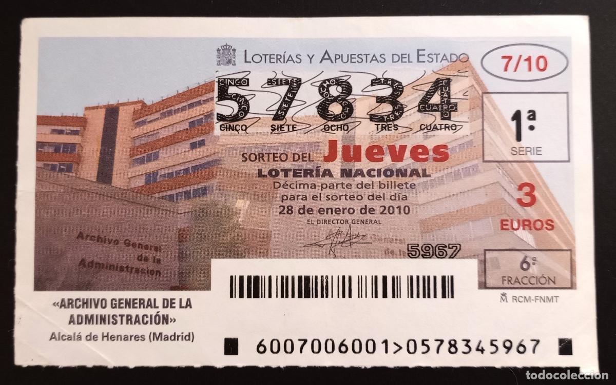 Loter&iacute;a Nacional: D&Eacute;CIMO DE LOTERIA - 28-ENERO-2010 - ARCHIVO GENERAL DE LA ADMINISTRACI&Oacute;N
