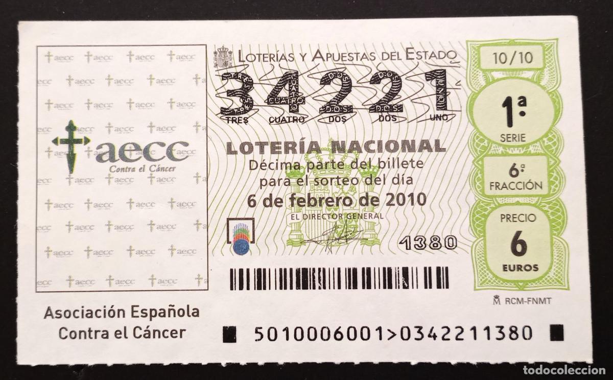 Loter&iacute;a Nacional: D&Eacute;CIMO DE LOTERIA - 6-FEBRERO-2010 - ASOCIACI&Oacute;N ESPA&Ntilde;OLA CONTRA EL C&Aacute;NCER