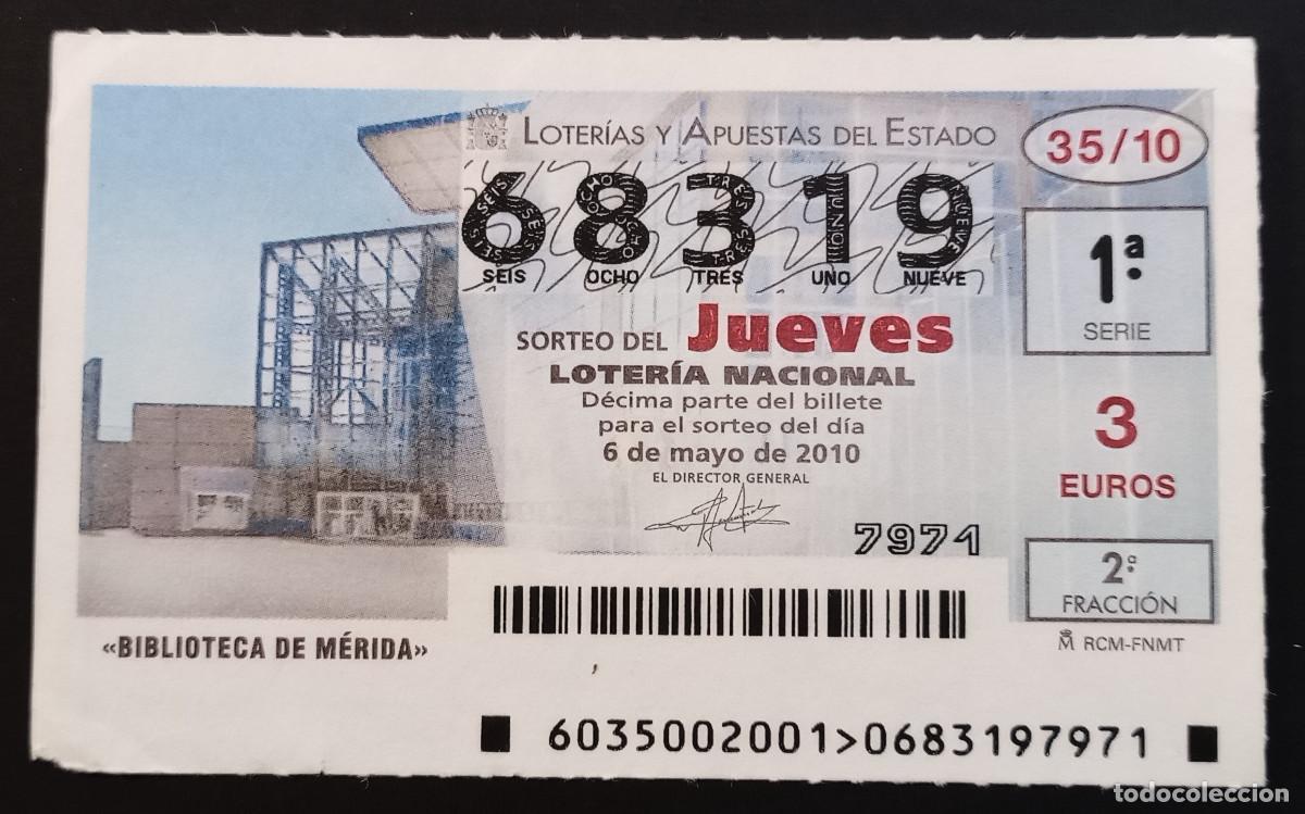 Loterie Nationale: D&Eacute;CIMO DE LOTERIA - 6-MAYO-2010 - BIBLIOTECA DE M&Eacute;RIDA