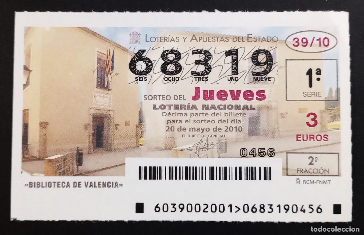 Loter&iacute;a Nacional: D&Eacute;CIMO DE LOTERIA - 20-MAYO-2010 - BIBLIOTECA DE VALENCIA