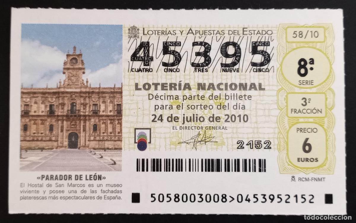 Loterie Nationale: D&Eacute;CIMO DE LOTERIA - 24-JULIO-2010 - PARADOR DE LE&Oacute;N