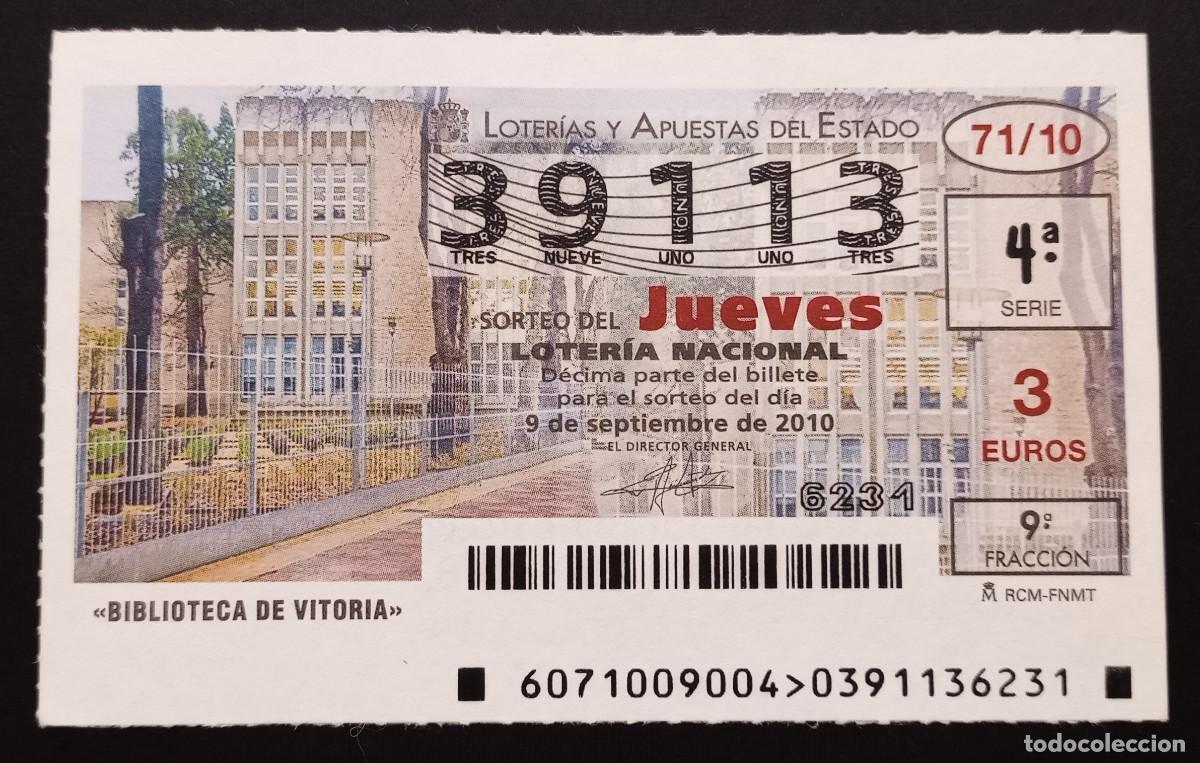 Loter&iacute;a Nacional: D&Eacute;CIMO DE LOTERIA - 9-SEPTIEMBRE-2010 - BIBLIOTECA DE VITORIA