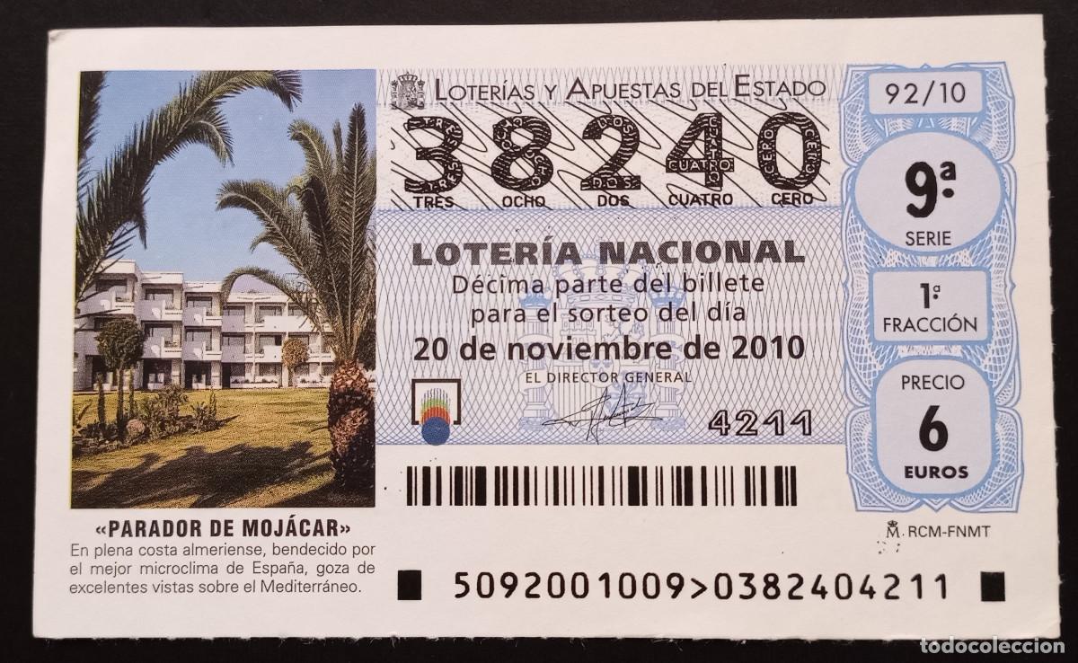 Loter&iacute;a Nacional: D&Eacute;CIMO DE LOTERIA - 20-NOVIEMBRE-2010 - PARADOR DE MOJ&Aacute;CAR