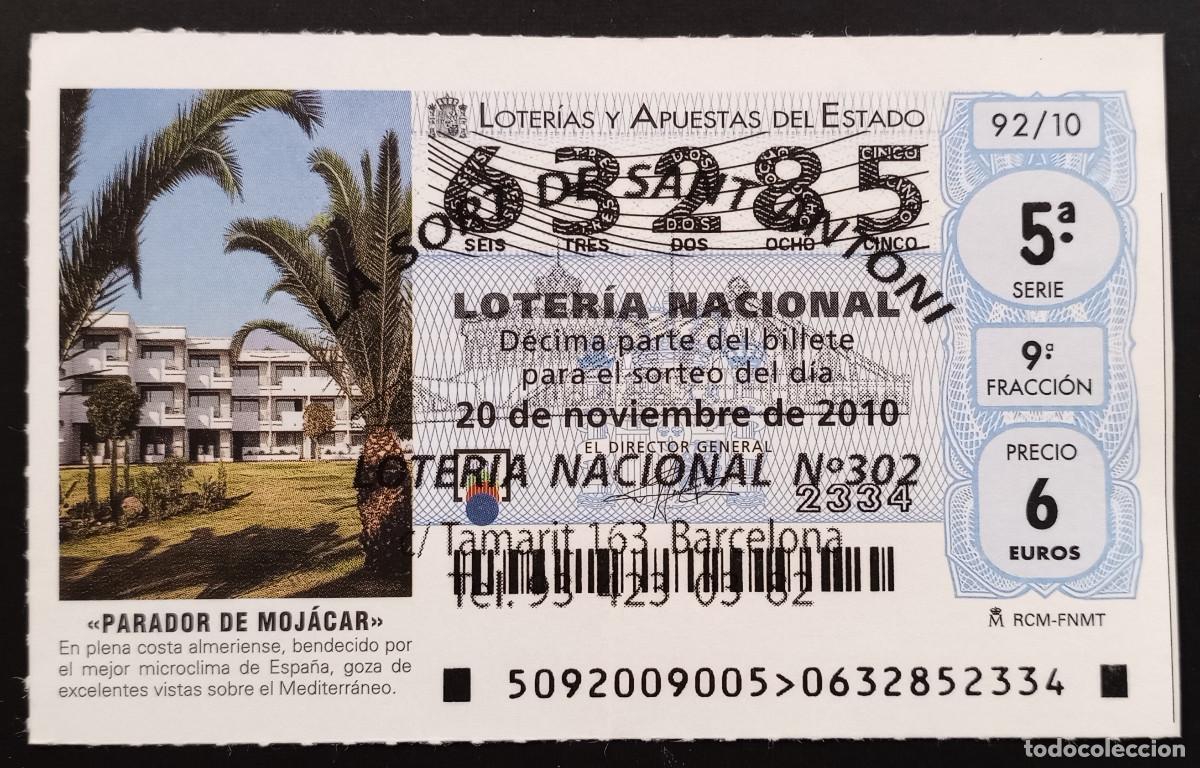 Loter&iacute;a Nacional: D&Eacute;CIMO DE LOTERIA - 20-NOVIEMBRE-2010 - PARADOR DE MOJ&Aacute;CAR