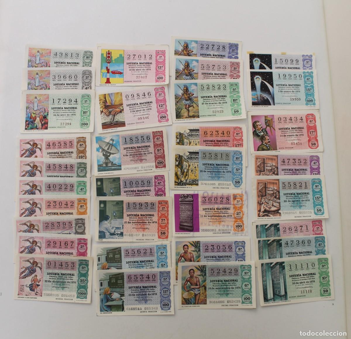 Loter&iacute;a Nacional: DECIMOS DE LOTERIA NACIONAL A&Ntilde;O 1976- 33 DECIMOS