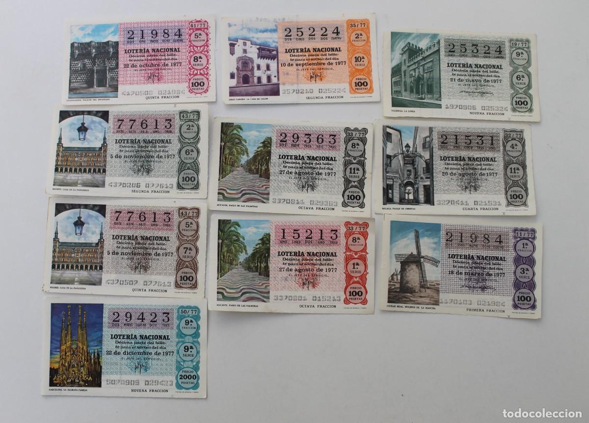 Loter&iacute;a Nacional: DECIMOS DE LOTERIA NACIONAL A&Ntilde;O 1977- 10 DECIMOS