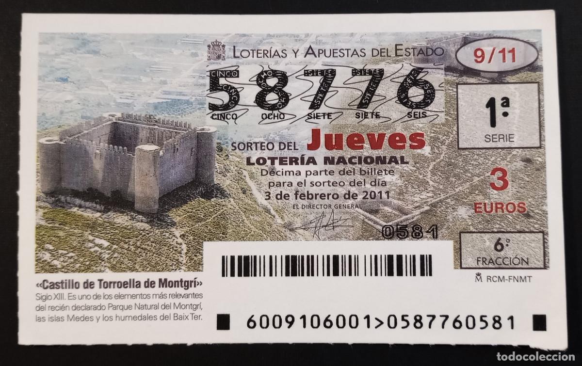 Loter&iacute;a Nacional: D&Eacute;CIMO DE LOTERIA - 3-FEBRERO-2011 - CASTILLO DE TORROELLA DE MONTGR&Iacute;