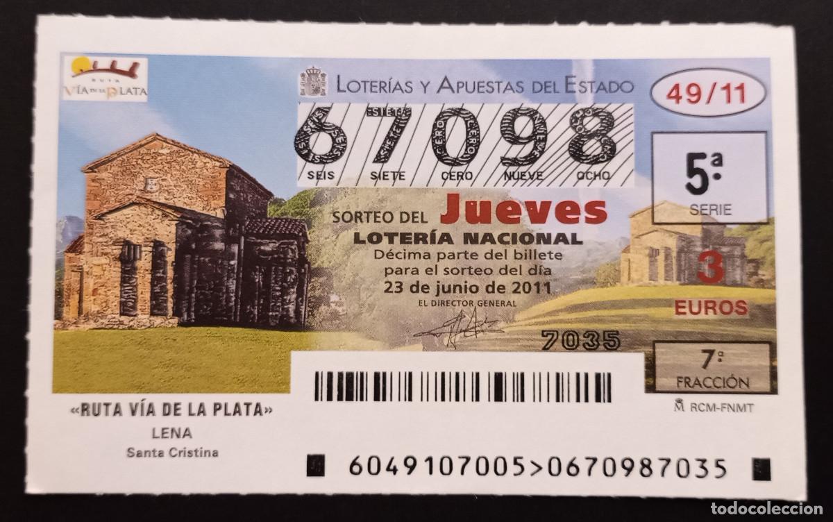 Loter&iacute;a Nacional: D&Eacute;CIMO DE LOTERIA - 23-JUNIO-2011 - RUTA V&Iacute;A DE LA PLATA, LENA
