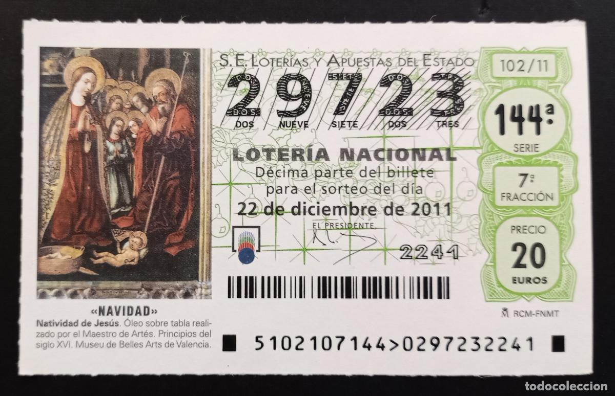 Loter&iacute;a Nacional: D&Eacute;CIMO DE LOTERIA - 22-DICIEMBRE-2011 - NATIVIDAD DE JES&Uacute;S, MAESTRO DE ART&Eacute;S