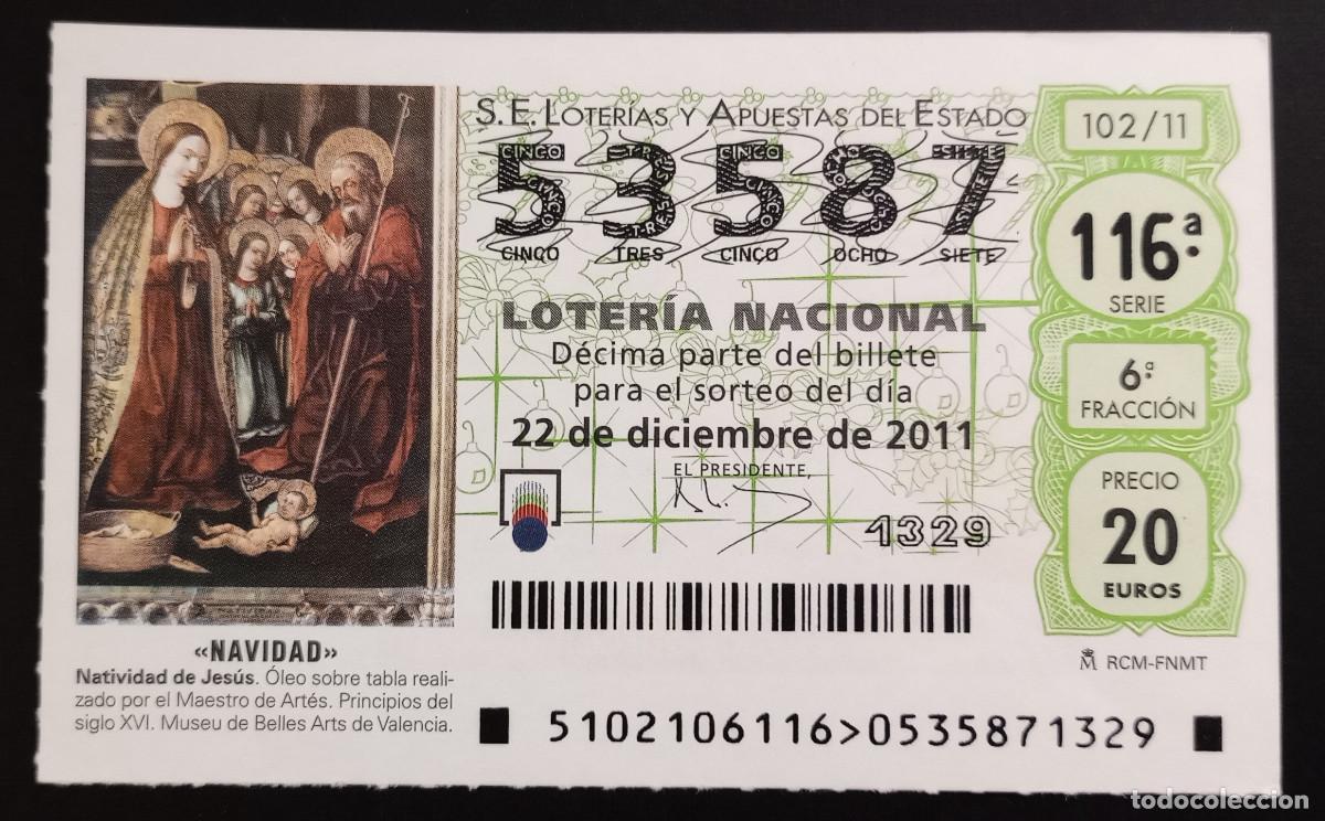 Loter&iacute;a Nacional: D&Eacute;CIMO DE LOTERIA - 22-DICIEMBRE-2011 - NATIVIDAD DE JES&Uacute;S, MAESTRO DE ART&Eacute;S