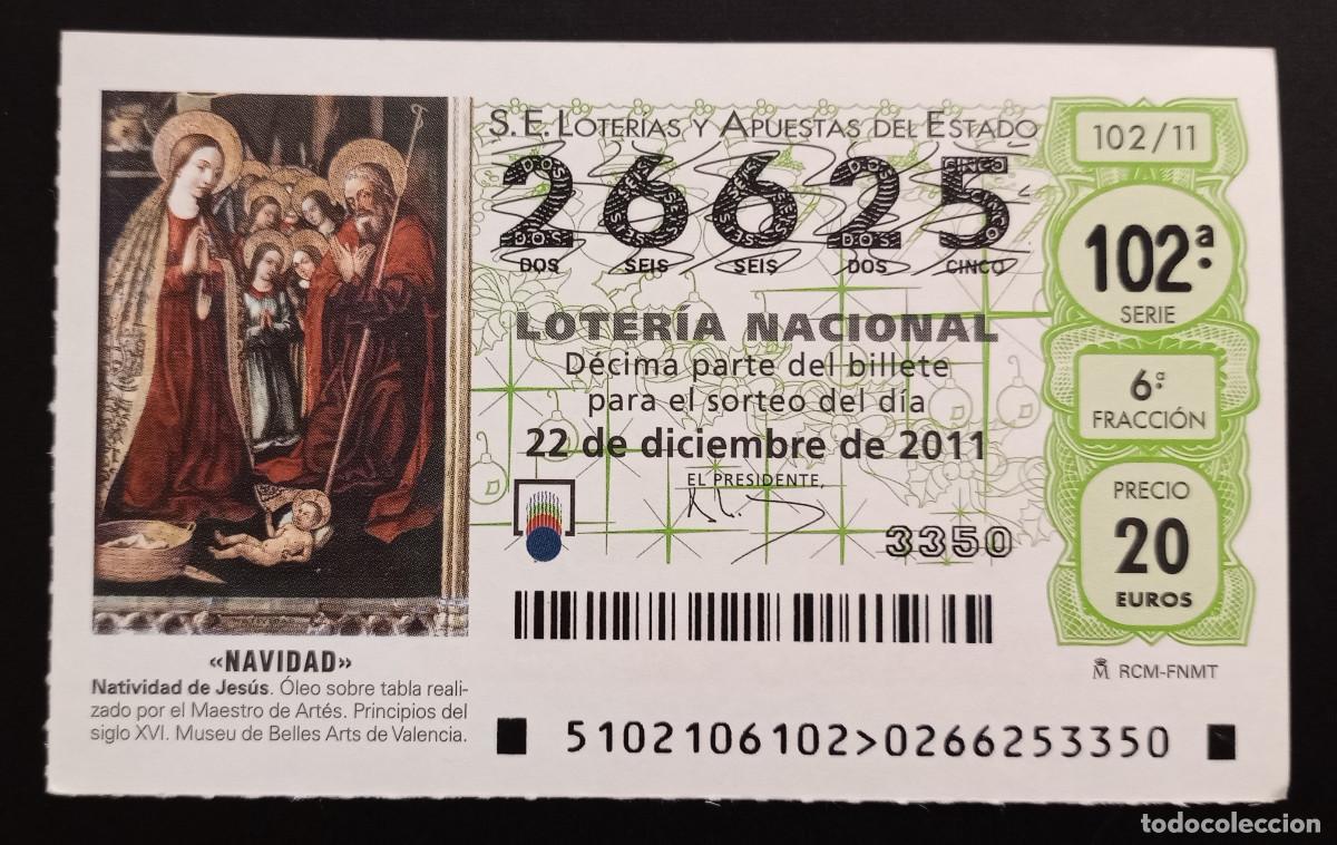 Loter&iacute;a Nacional: D&Eacute;CIMO DE LOTERIA - 22-DICIEMBRE-2011 - NATIVIDAD DE JES&Uacute;S, MAESTRO DE ART&Eacute;S