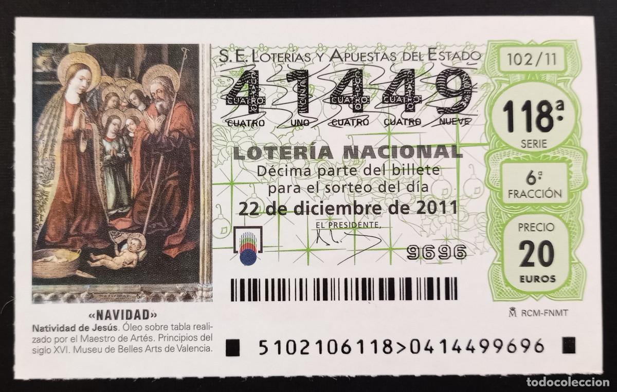 Loter&iacute;a Nacional: D&Eacute;CIMO DE LOTERIA - 22-DICIEMBRE-2011 - NATIVIDAD DE JES&Uacute;S, MAESTRO DE ART&Eacute;S