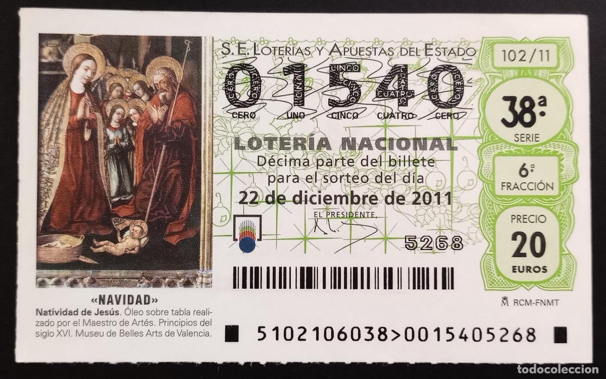 Loter&iacute;a Nacional: D&Eacute;CIMO DE LOTERIA - 22-DICIEMBRE-2011 - NATIVIDAD DE JES&Uacute;S, MAESTRO DE ART&Eacute;S