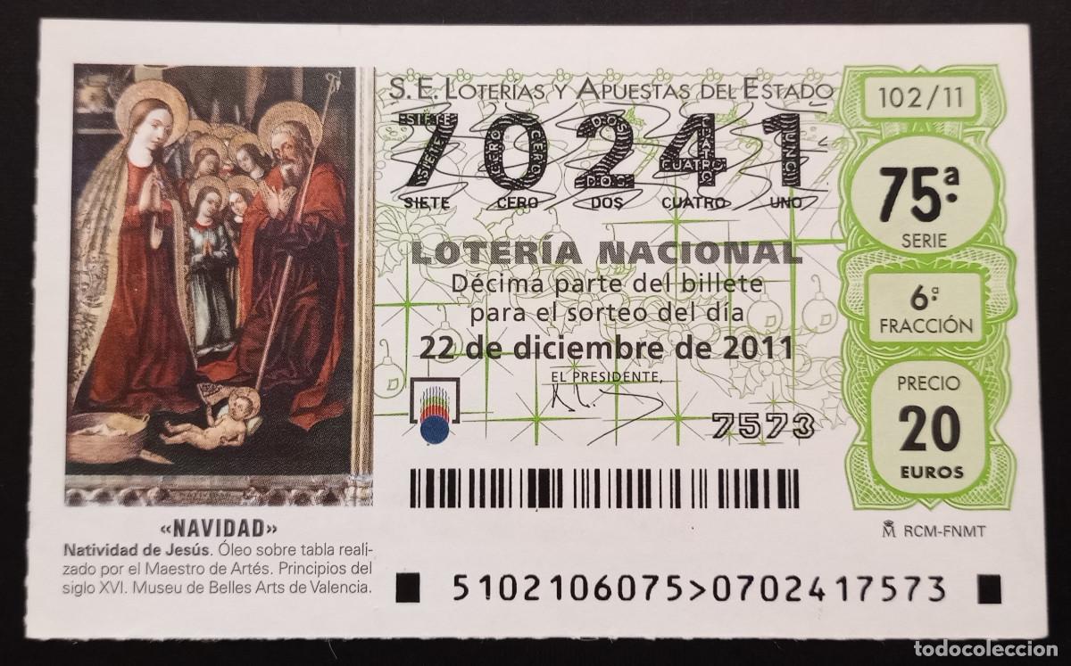 Lotaria Nacional: D&Eacute;CIMO DE LOTERIA - 22-DICIEMBRE-2011 - NATIVIDAD DE JES&Uacute;S, MAESTRO DE ART&Eacute;S