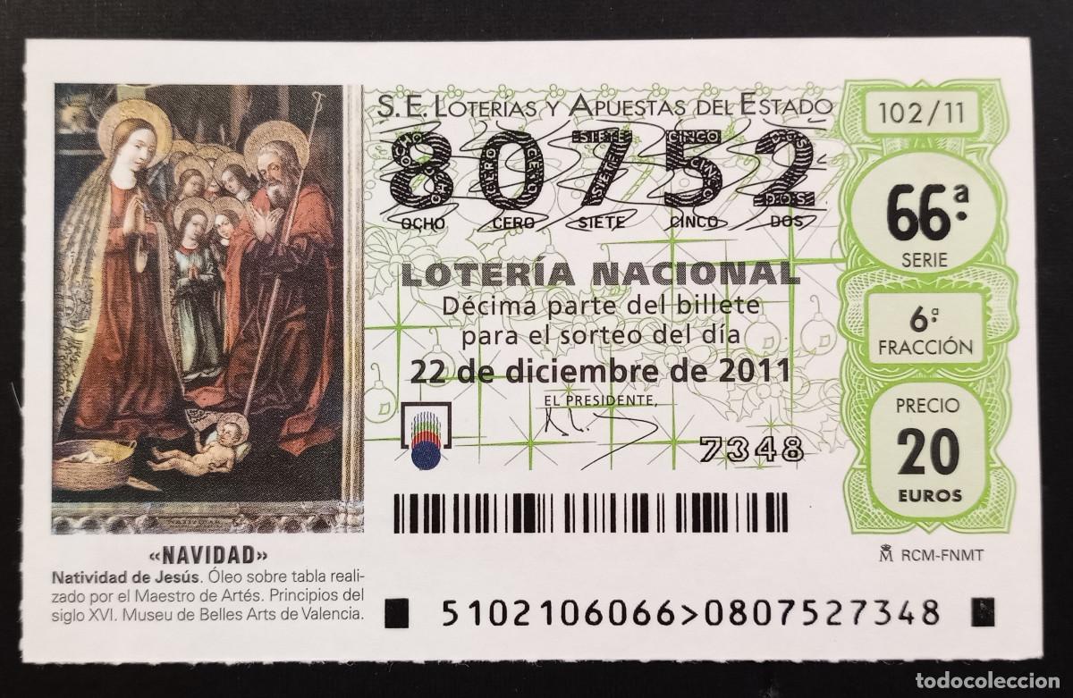 Lotaria Nacional: D&Eacute;CIMO DE LOTERIA - 22-DICIEMBRE-2011 - NATIVIDAD DE JES&Uacute;S, MAESTRO DE ART&Eacute;S