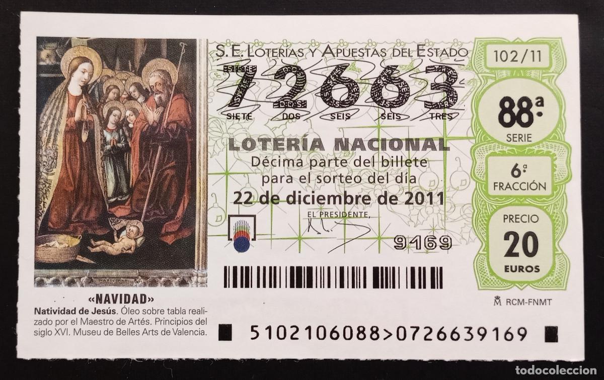 Lotaria Nacional: D&Eacute;CIMO DE LOTERIA - 22-DICIEMBRE-2011 - NATIVIDAD DE JES&Uacute;S, MAESTRO DE ART&Eacute;S