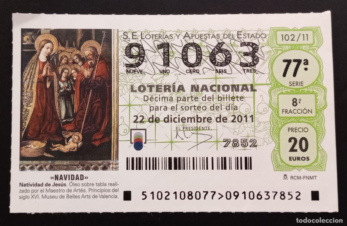 Lotaria Nacional: D&Eacute;CIMO DE LOTERIA - 22-DICIEMBRE-2011 - NATIVIDAD DE JES&Uacute;S, MAESTRO DE ART&Eacute;S