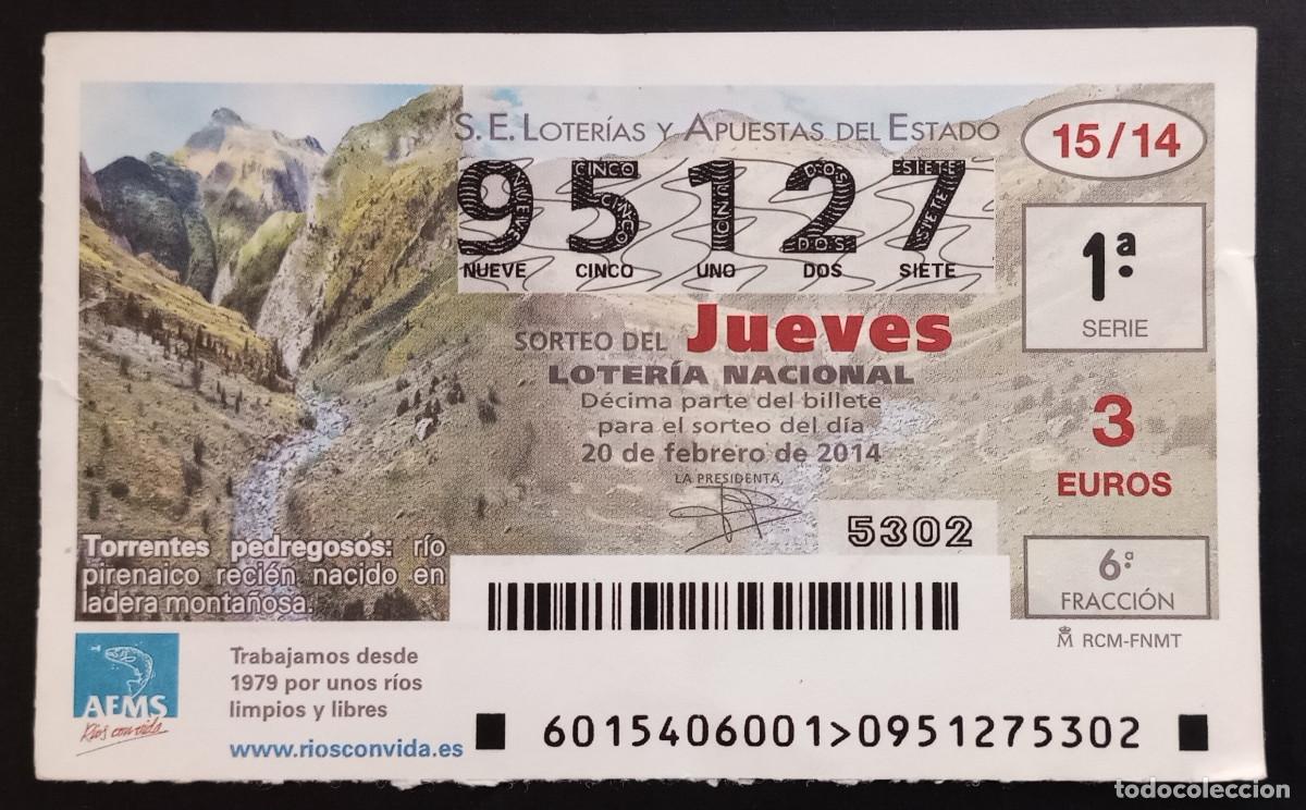 Loter&iacute;a Nacional: D&Eacute;CIMO DE LOTERIA - 20-FEBRERO-2014 - AEMS, TORRENTES PEDREGOSOS