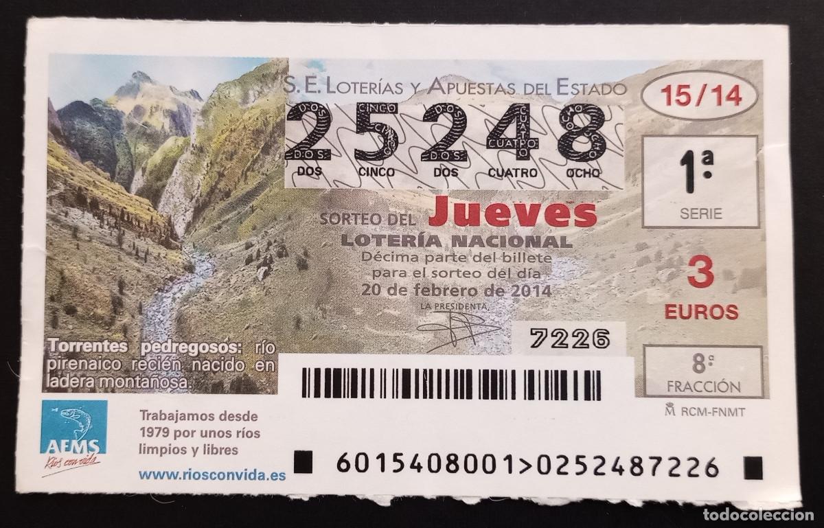 Loter&iacute;a Nacional: D&Eacute;CIMO DE LOTERIA - 20-FEBRERO-2014 - AEMS, TORRENTES PEDREGOSOS
