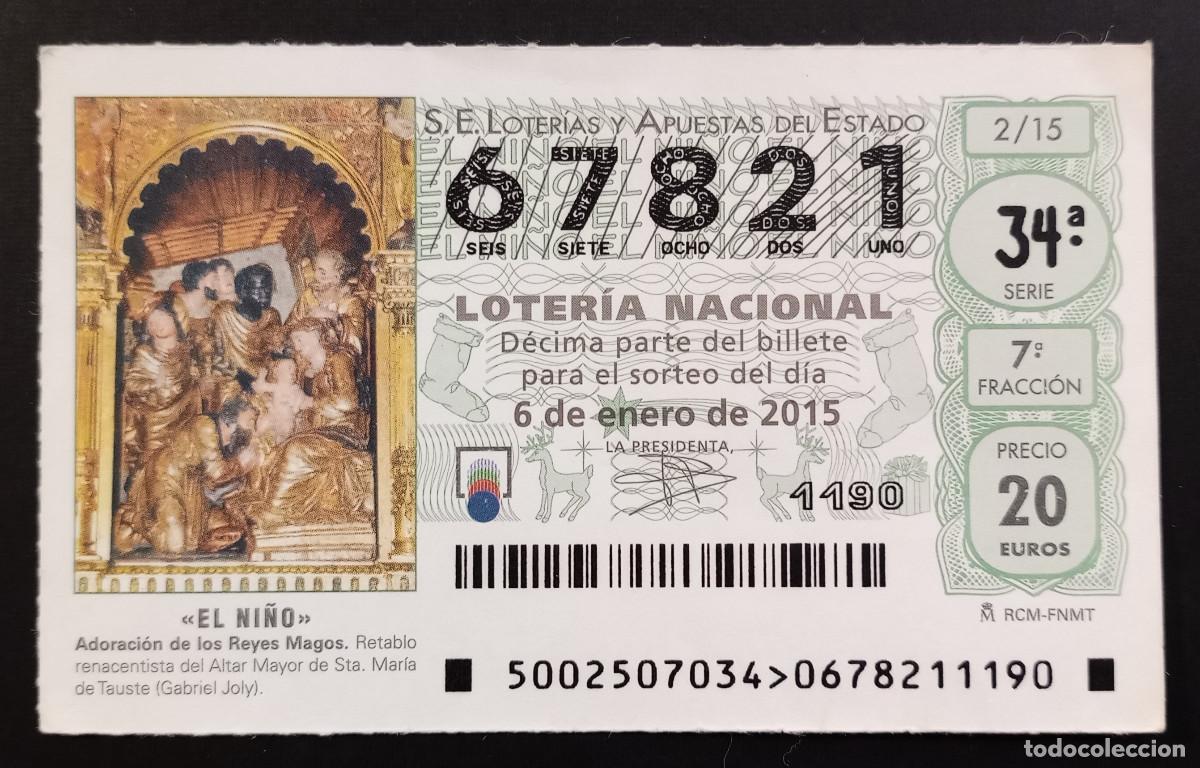 Loter&iacute;a Nacional: D&Eacute;CIMO DE LOTERIA - 6-ENERO-2015 - EL NI&Ntilde;O, ADORACI&Oacute;N DE LOS REYES MAGOS, RETABLO TAUSTE