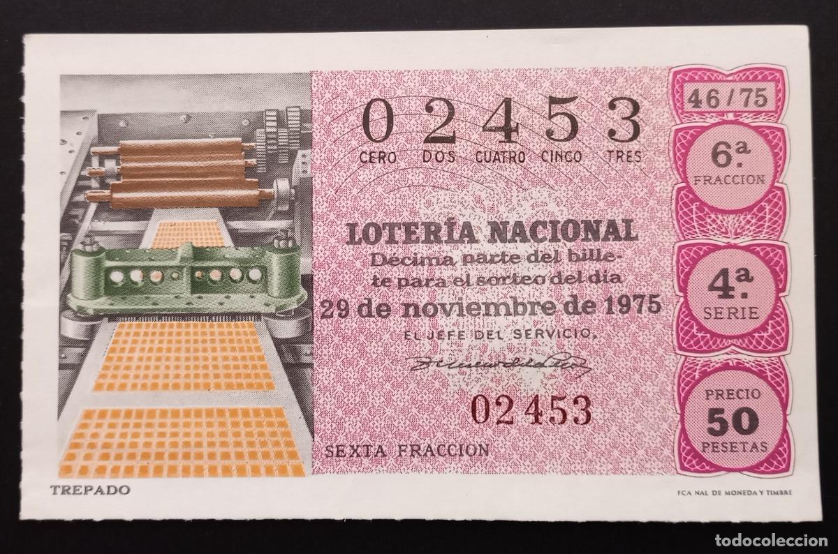 Loter&iacute;a Nacional: D&Eacute;CIMO DE LOTERIA - 29-NOVIEMBRE-1975 - TREPADO