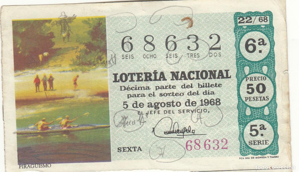 Loter&iacute;a Nacional: LOTERIA: 5 agosto 1968 - 68632