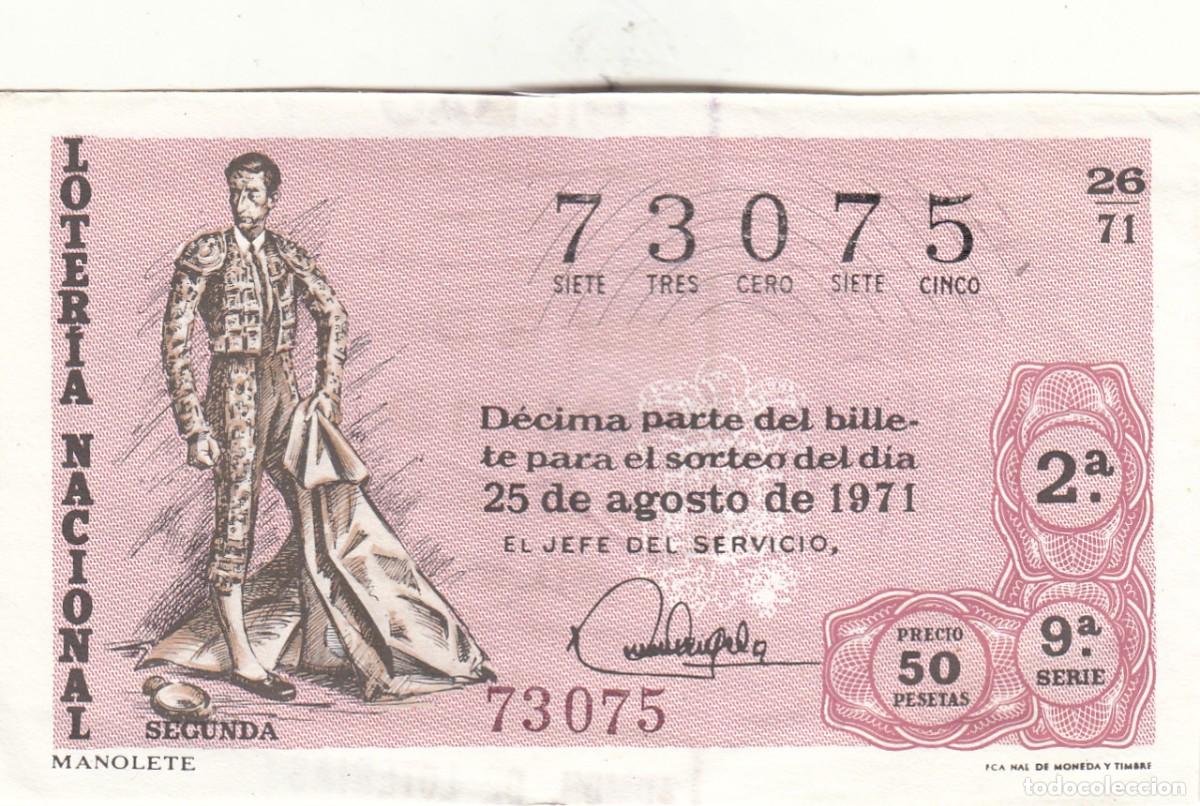 Loter&iacute;a Nacional: LOTERIA: 25 agosto 1971 - 73075