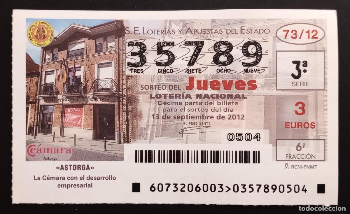 Loter&iacute;a Nacional: D&Eacute;CIMO DE LOTERIA - 13-SEPTIEMBRE-2012 - ASTORGA, C&Aacute;MARA DE DESARROLLO EMPRESARIAL