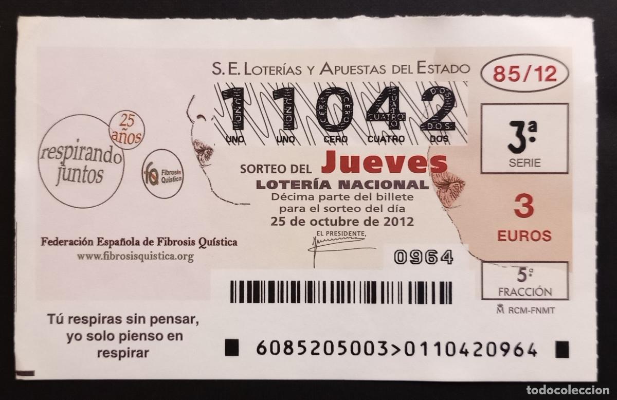 Loter&iacute;a Nacional: D&Eacute;CIMO DE LOTERIA - 25-OCTUBRE-2012 - FEDERACI&Oacute;N ESPA&Ntilde;OLA DE FIBROSIS QU&Iacute;STICA