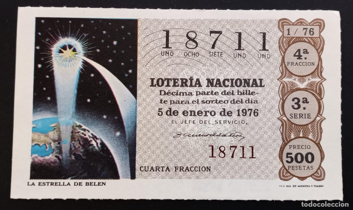 Loter&iacute;a Nacional: D&Eacute;CIMO DE LOTERIA - 5-ENERO-1976 - LA ESTRELLA DE BEL&Eacute;N