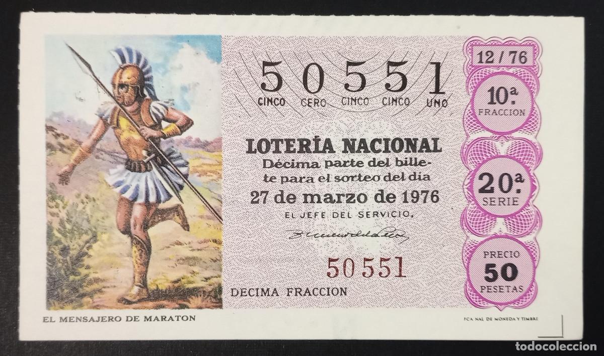 Loter&iacute;a Nacional: D&Eacute;CIMO DE LOTERIA - 27-MARZO-1976 - EL MENSAJERO DE MARAT&Oacute;N