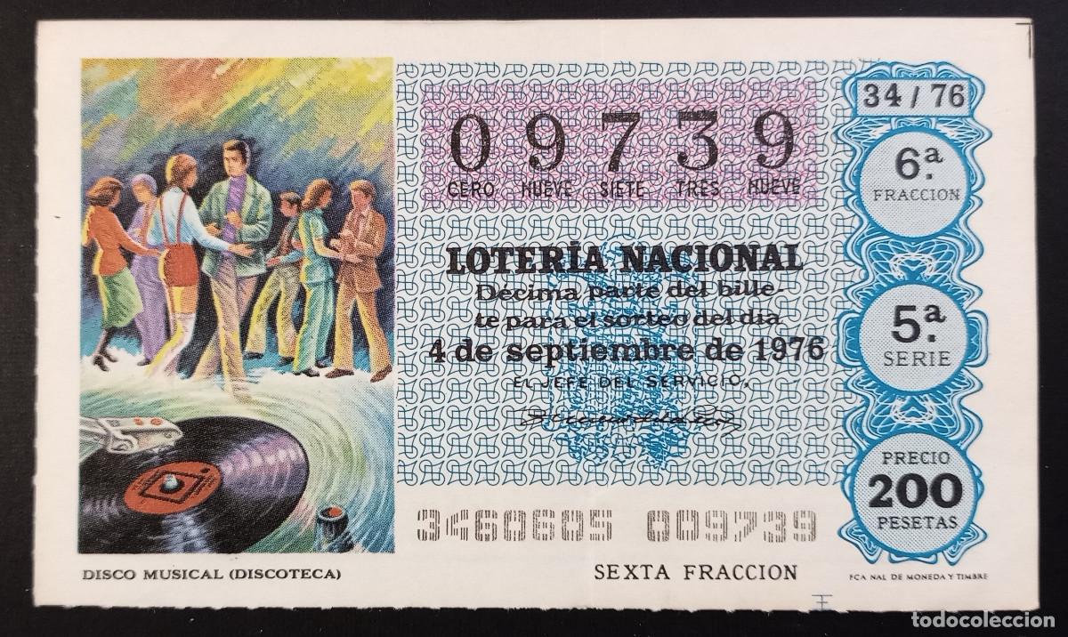 Loter&iacute;a Nacional: D&Eacute;CIMO DE LOTERIA - 4-SEPTIEMBRE-1976 - DISCO MUSICAL, DISCOTECA