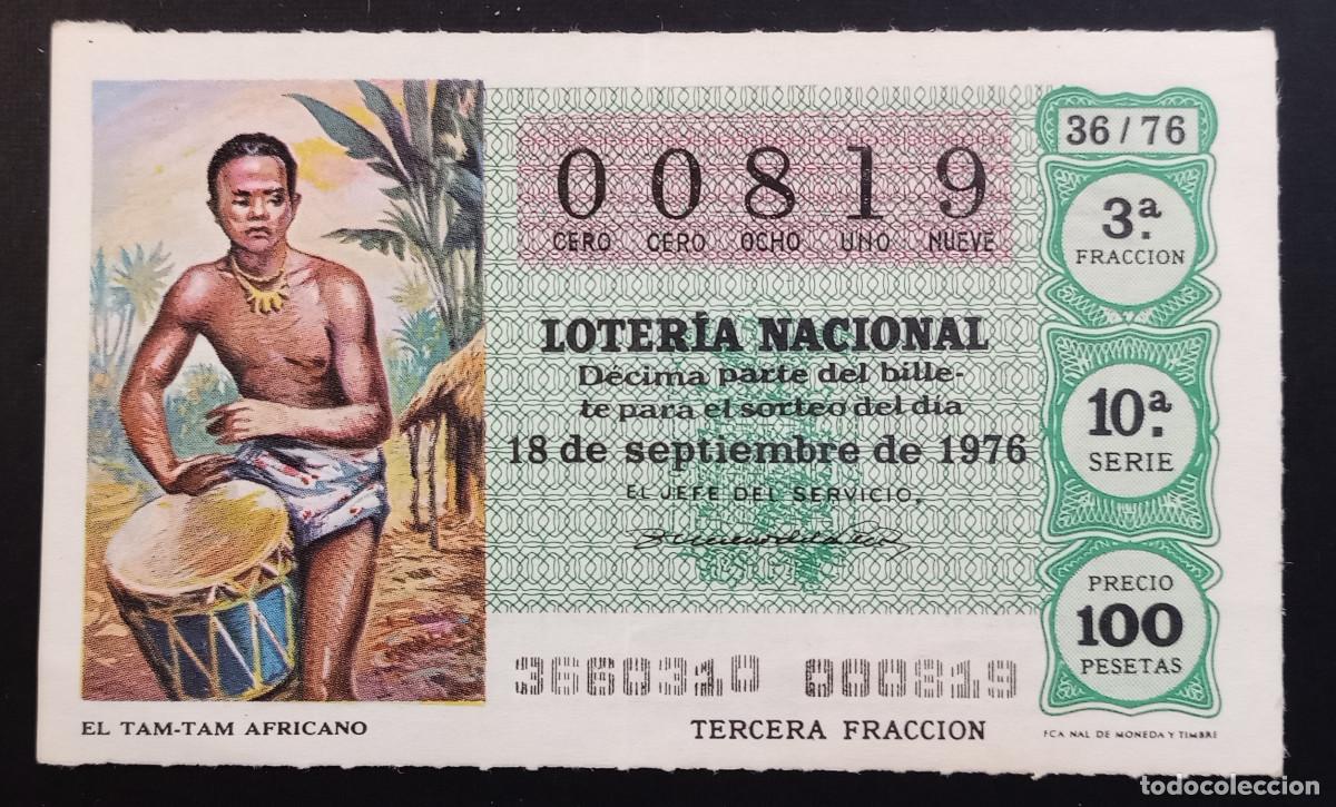 Loter&iacute;a Nacional: D&Eacute;CIMO DE LOTERIA - 18-SEPTIEMBRE-1976 - EL TAM-TAM AFRICANO