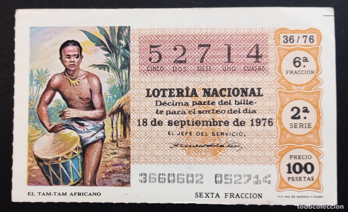 Loter&iacute;a Nacional: D&Eacute;CIMO DE LOTERIA - 18-SEPTIEMBRE-1976 - EL TAM-TAM AFRICANO