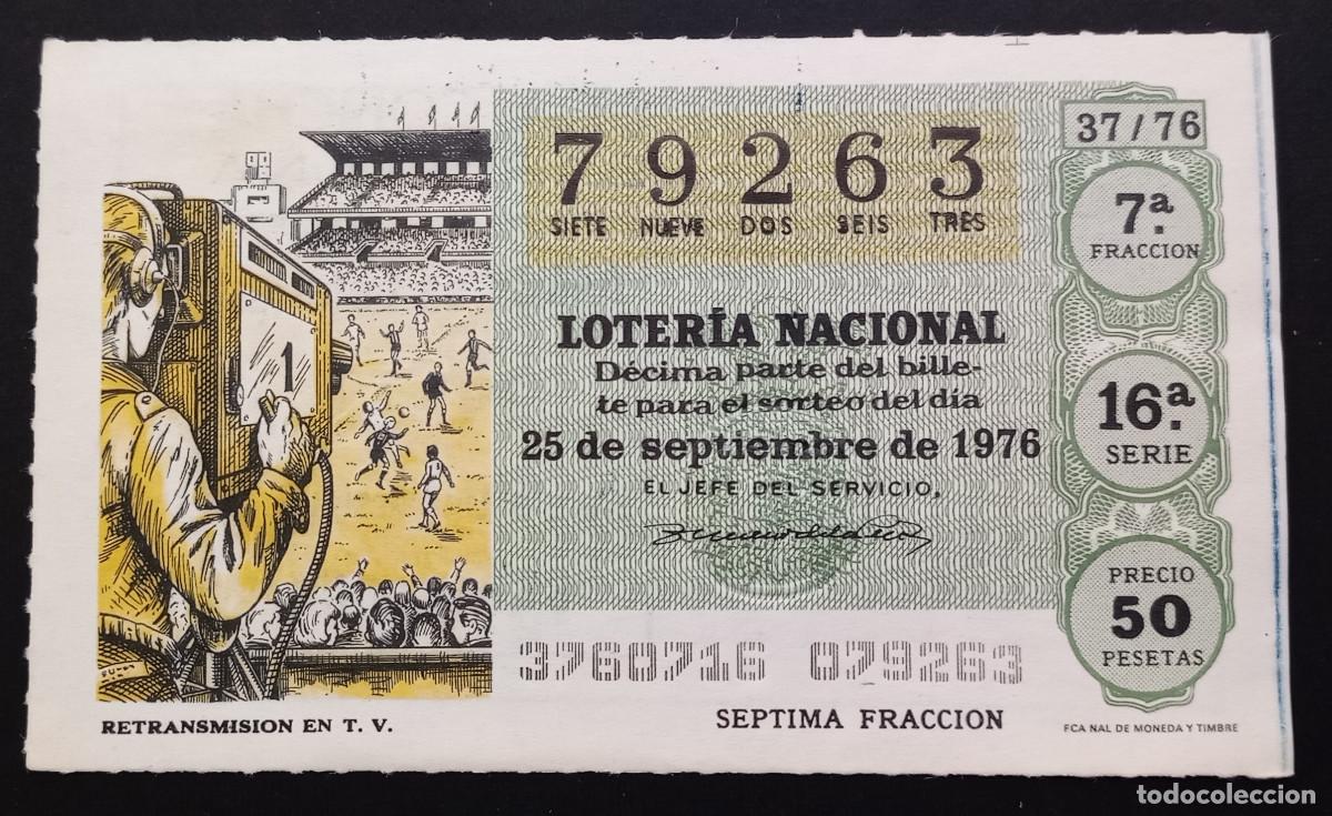 Loter&iacute;a Nacional: D&Eacute;CIMO DE LOTERIA - 25-SEPTIEMBRE-1976 - RETRANSMISI&Oacute;N EN T.V.