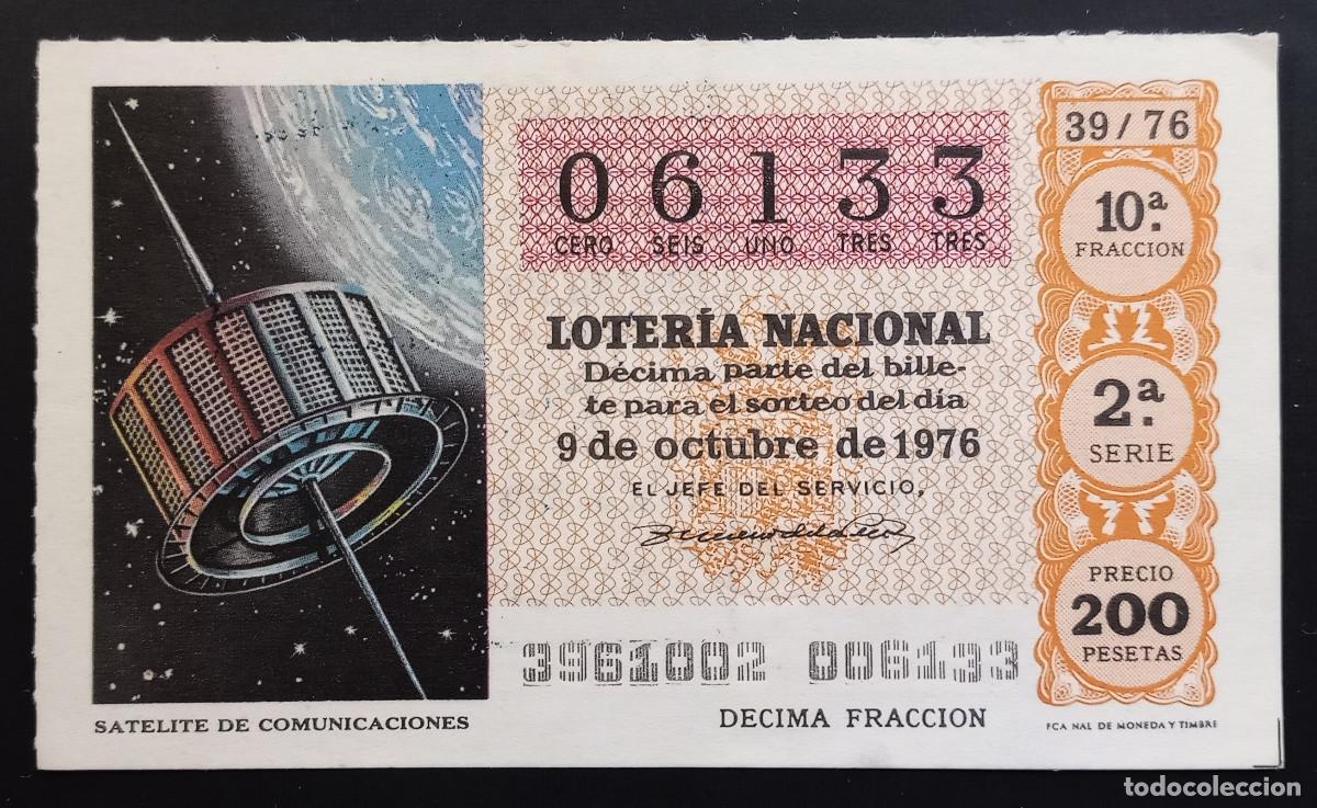 National Spanish Lottery: D&Eacute;CIMO DE LOTERIA - 9-OCTUBRE-1976 - SAT&Eacute;LITE DE COMUNICACIONES