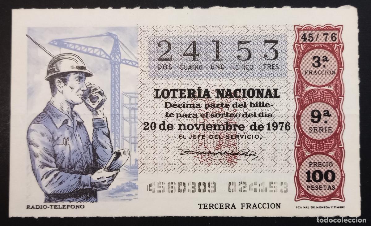 National Spanish Lottery: D&Eacute;CIMO DE LOTERIA - 20-NOVIEMBRE-1976 - RADIO-TEL&Eacute;FONO