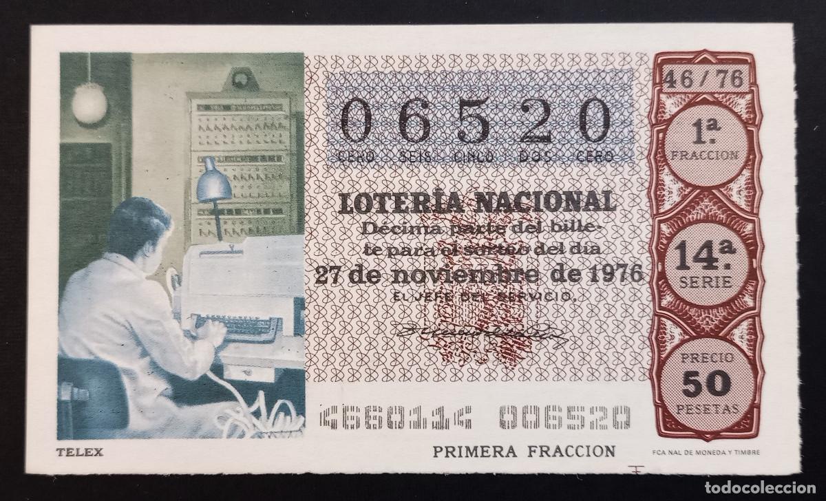 National Spanish Lottery: D&Eacute;CIMO DE LOTERIA - 27-NOVIEMBRE-1976 - TELEX