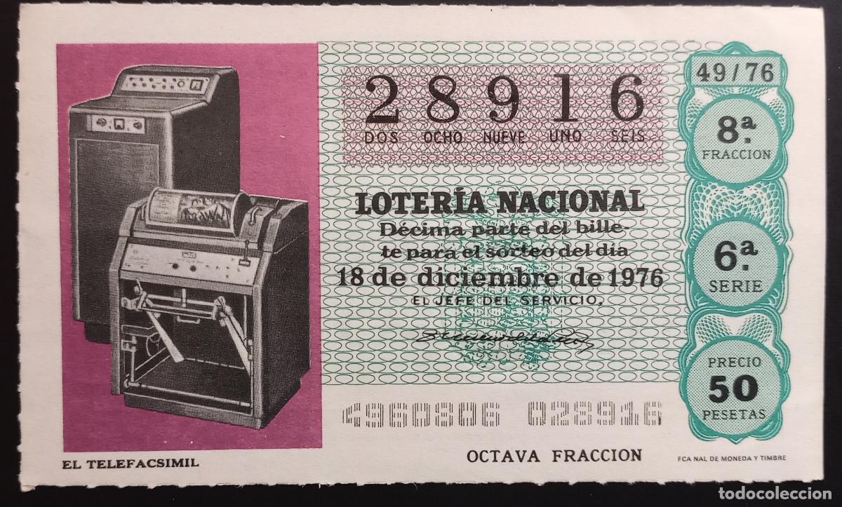 Lotaria Nacional: D&Eacute;CIMO DE LOTERIA - 18-DICIEMBRE-1976 - EL TELEFACSIMIL