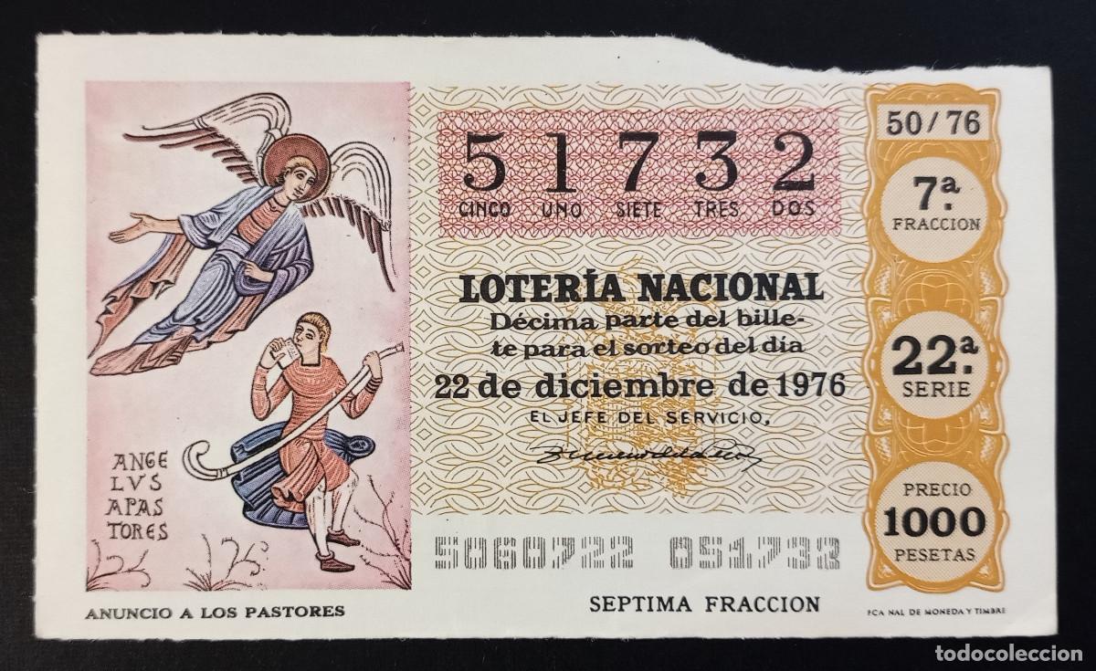 National Spanish Lottery: D&Eacute;CIMO DE LOTERIA - 22-DICIEMBRE-1976 - ANUNCIO A LOS PASTORES