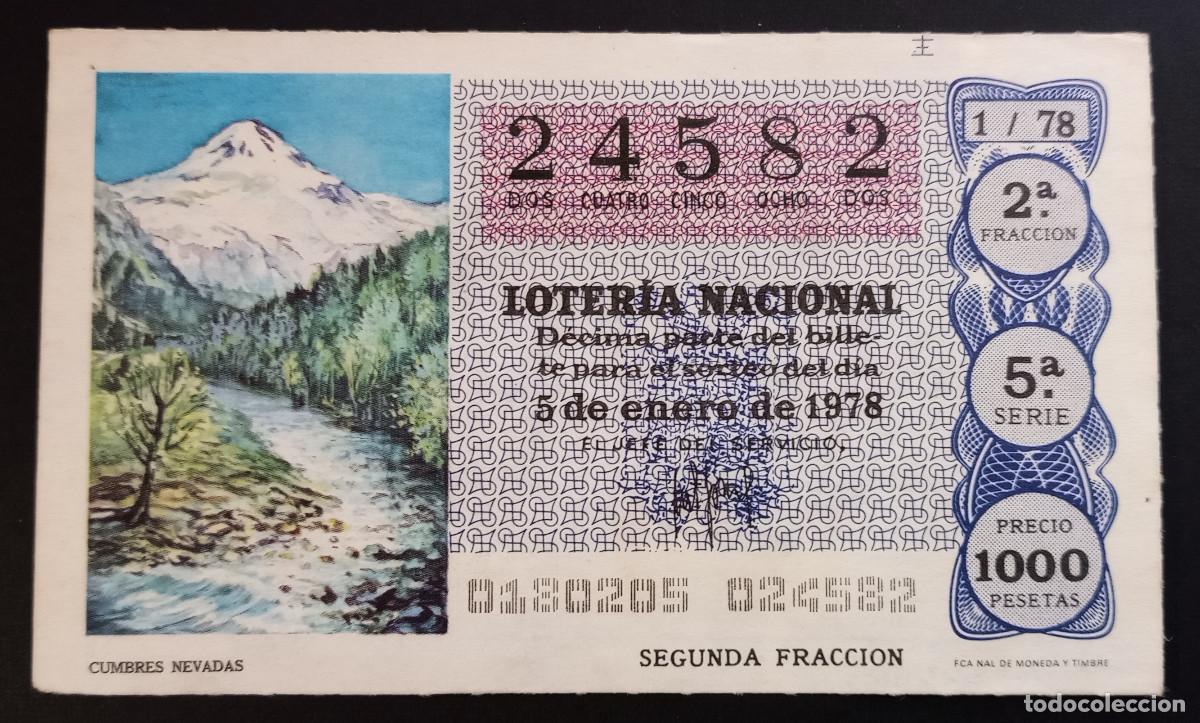 Loter&iacute;a Nacional: D&Eacute;CIMO DE LOTERIA - 5-ENERO-1978 - CUMBRES NEVADAS