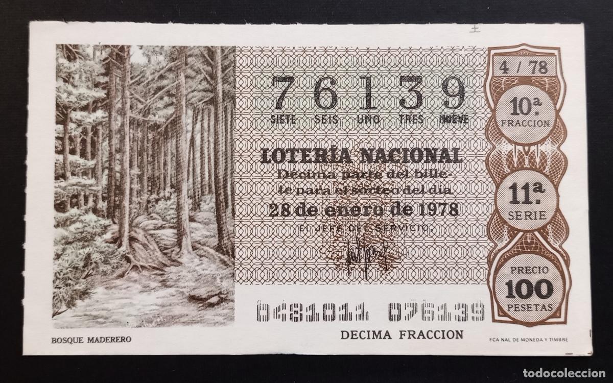 Loter&iacute;a Nacional: D&Eacute;CIMO DE LOTERIA - 28-ENERO-1978 - BOSQUE MADERERO